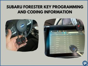 Automotive locksmith programming a Subaru Forester key on-site