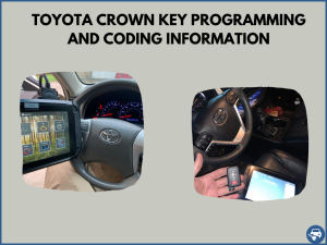 Automotive locksmith programming a Toyota Crown key on-site