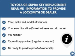 Toyota GR Supra key replacement service near your location - Tips