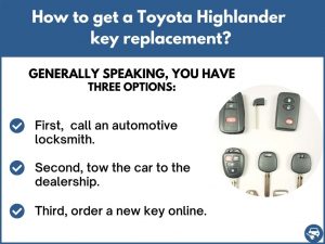 How to get a Toyota Highlander replacement key