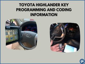 Automotive locksmith programming a Toyota Highlander key on-site