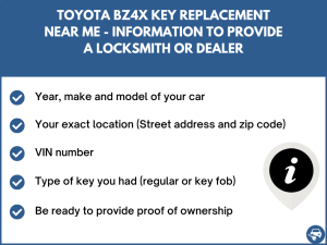 Toyota bZ4X key replacement service near your location - Tips