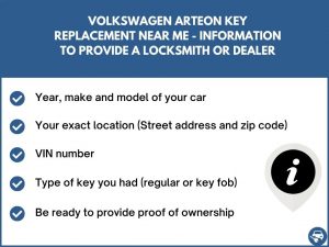 Volkswagen Arteon key replacement service near your location - Tips