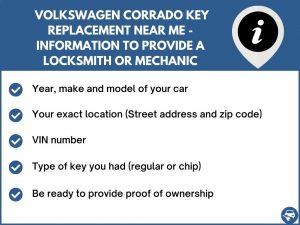 Volkswagen Corrado key replacement service near your location - Tips