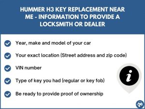 Hummer H3 key replacement service near your location - Tips