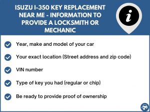 Isuzu i-350 key replacement service near your location - Tips